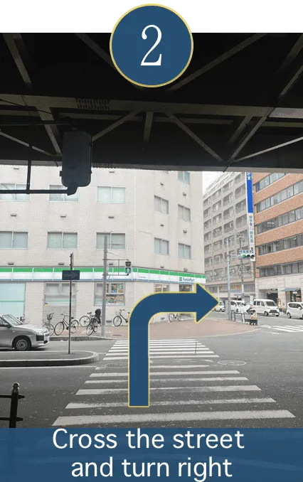 Cross the street and turn left